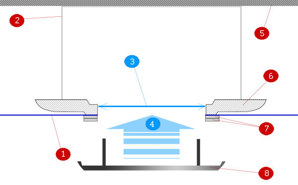 схема крепежного отверстия платформы для установки точечных светильников